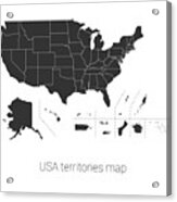 Usa Territories Map Acrylic Print