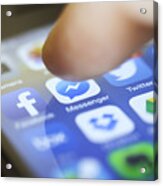 Using Social Media On Iphone Acrylic Print