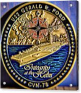 Us Navy Gerald R. Ford Challenge Coin Front Acrylic Print