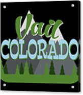 Vail Colorado Retro Mountains Trees Acrylic Print