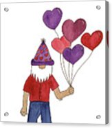 Valentine's Day Gnome Acrylic Print