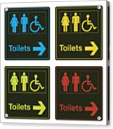 Vector Colorful Toilet Sign Collection Acrylic Print