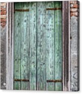 Venice Green Wood Window Acrylic Print