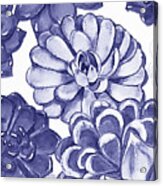 Very Peri Purple Blue Succulent Plants Garden Watercolor Interior Art Vii Acrylic Print