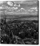 View From Monsanto Mountain In Monochrome Acrylic Print