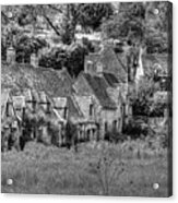 Village Of Bibury Monochrome Acrylic Print