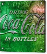 Vintage Coca Cola Vending Machine Signage - Green Acrylic Print