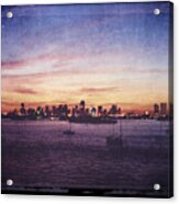 Vintage Miami Sunset Acrylic Print