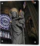 Virgin And Christ Notre Dame Acrylic Print