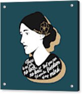 Virginia Woolf Graphic Quote Ii - Teal Acrylic Print