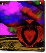 Viva Magenta Skies With Ruby Red Apple Heart Acrylic Print