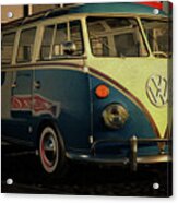 Volkswagen Kombi T1 1963 With Oldtimers Gas Station Acrylic Print