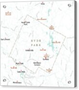 Vt Lamoille Hyde Park Vector Road Map Acrylic Print