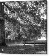 Waiting In The Fall Black And White Acrylic Print