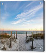 Walkway To The Beach At Golden Hour Acrylic Print