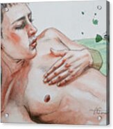 Watercolor  Male Nude #20715 Acrylic Print