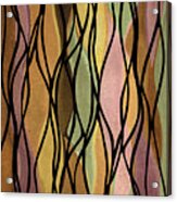 Watercolor Tapestry Organic Black Tread Batik In Beige And Brown Ii Acrylic Print