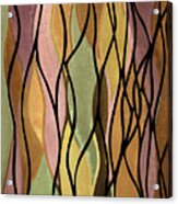 Watercolor Tapestry Organic Black Tread Batik In Beige And Brown Iii Acrylic Print