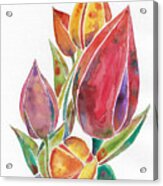 Watercolor Tulips Acrylic Print