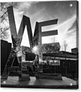 We Are Sculpture At Penn State University In Black And White Acrylic Print