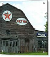 Weathered Dilapidated Store Or Barn With Vintage Signage Acrylic Print