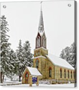 Western Koshkonong Norwegian Lutheran In Winter -  Near Stoughton Wisconsin Acrylic Print