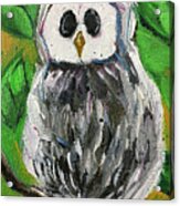 White Owl In Foilage Acrylic Print
