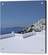 White Santorini Acrylic Print