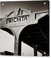 Wichita Union Train Station In Sepia Acrylic Print