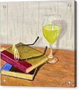 Wine And A Good Book Acrylic Print