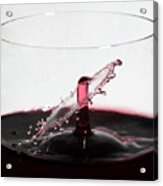 Wine Drops Collide Inside Glass Acrylic Print