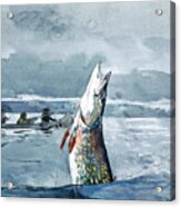 Winslow Homer  Pike Lake St John Ouananiche Fishing1897 Acrylic Print