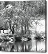 Winter At The Park Pond Acrylic Print