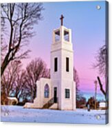Winter Grace - The Tontitown Bell Tower In A Purple And Blue Dawn Acrylic Print