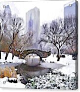 Winter In Central Park Acrylic Print