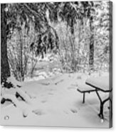 Picnic Table In Snow Acrylic Print