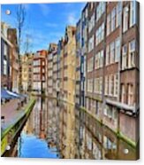 Winter Reflections In Amsterdam Acrylic Print