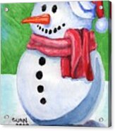 Winter Snowman Acrylic Print
