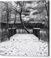 Winter View Black And White Acrylic Print