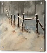 Winter's Meadow - Original Oil Painting Acrylic Print
