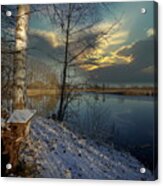 Wintertime By The Lake Latvia Acrylic Print