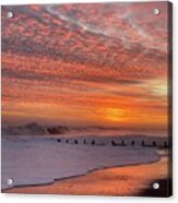 Withernsea Beach Sunrise Acrylic Print