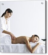 Woman Massaging Second Woman On Massage Table Acrylic Print