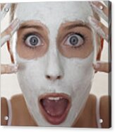 Woman Wearing Face Mask Acrylic Print