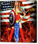 Wonder Woman Fire Acrylic Print