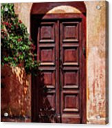 Wooden Door In Historical Town Of Colonia Del Sacramento Acrylic Print