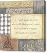 Words To Live By 2, Character Acrylic Print
