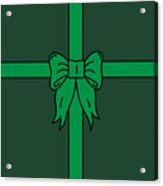 Wrapped Gift With Green Ribbon Acrylic Print