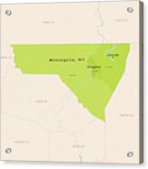 Wv Monongalia County Vector Map Green Acrylic Print