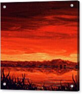 Wyoming Sunset Over Festo Lake And Laramie Peak Acrylic Print